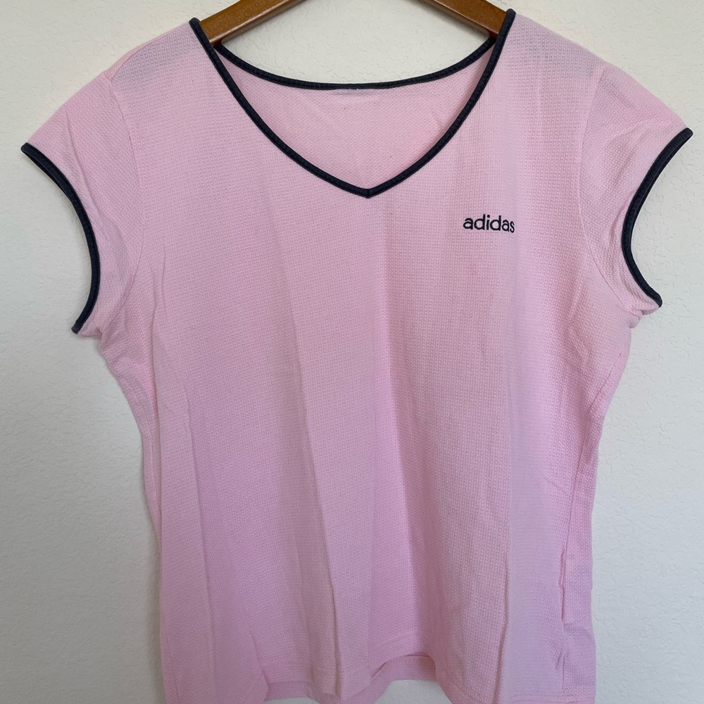 ADIDAS pink training jogging sport t-shirt top fitness